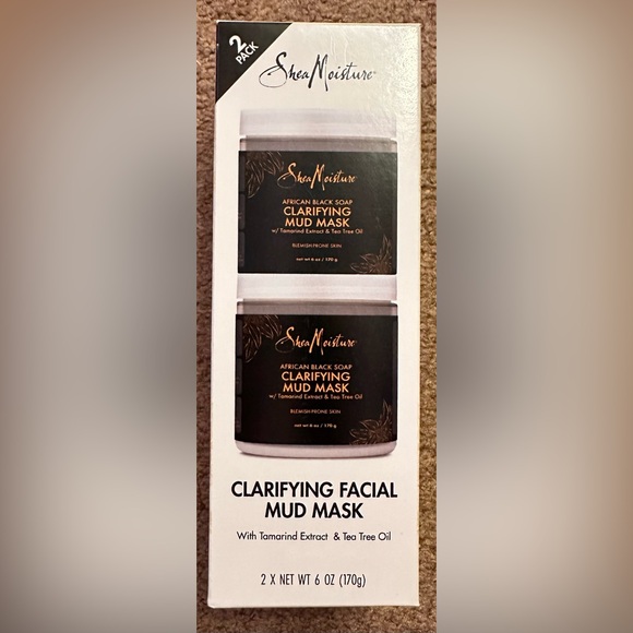 2 Shea Moisture African Black Soap Clarifying Mud Mask Tamarind Tee Tree Oil 6oz - Picture 6 of 16